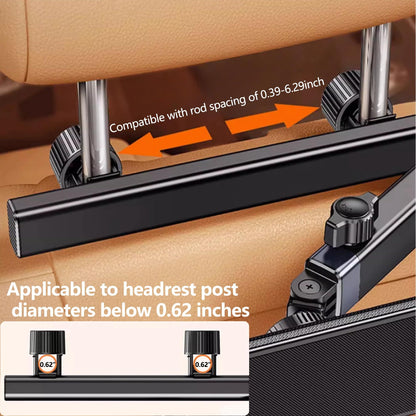 Car Headrest Mount for Tablets & Smartphones - 360 Rotatable, Adjustable Car Essential for Road Trip (Single V1192-AZ-W-3085