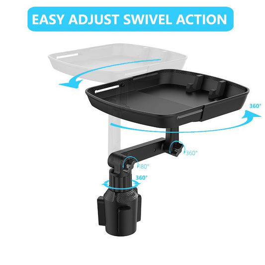 Larger Cup Holder Tray, Car Food Tray for Eating, Detachable 3 in 1 Car Cup Holder Expander and 360 degrees V1192-AZ-W-3088