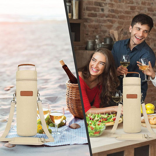 Out of the Insulated Wine & Sprits Cooler Tote, Eco-Friendly,Thermal One Bottle Holder Carrying Case Wine V1192-AZ-W-3092