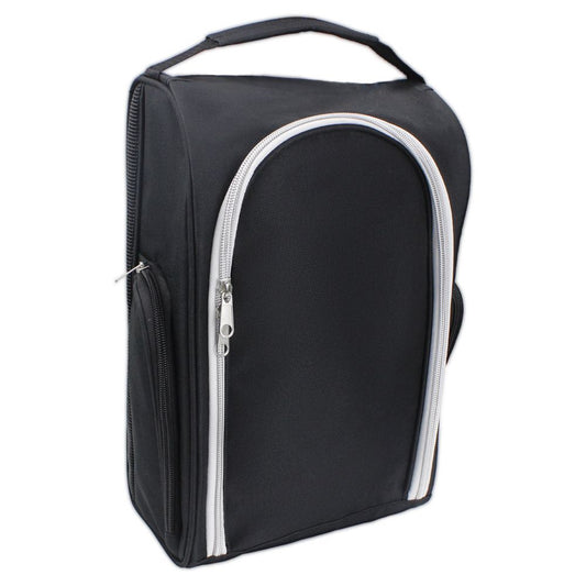 Golf Shoe Bag for Travel Zippered Sport Shoe Carrier Bags with Side Accessory Pockets for Socks, Tees, Golf V1192-AZ-W-3097