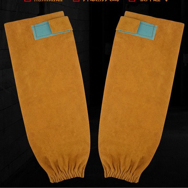Leather Welding Work Sleeves for Men&Women - Heat&Flame Resistant Arm Protection with Stitching and Cotton V1192-AZ-W-3101
