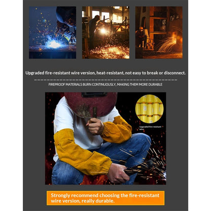 Leather Welding Work Sleeves for Men&Women - Heat&Flame Resistant Arm Protection with Stitching and Cotton V1192-AZ-W-3101