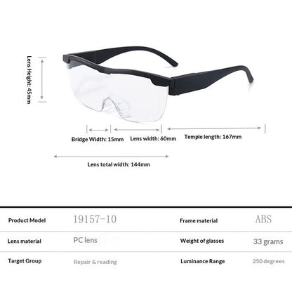 Magnifying Glasses with Light, 250% Magnification, LED Lighted Magnifying Glass, Hands Free Head Magnifier V1192-AZ-W-3102