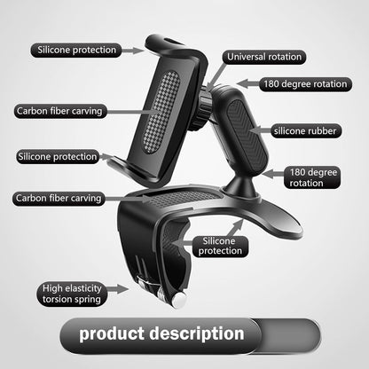1 PC Car Dashboard Cell Phone Holder,Rotation Dashboard Phone Holder, Multifunctional Sun Visor Rearview V1192-AZ-W-3111