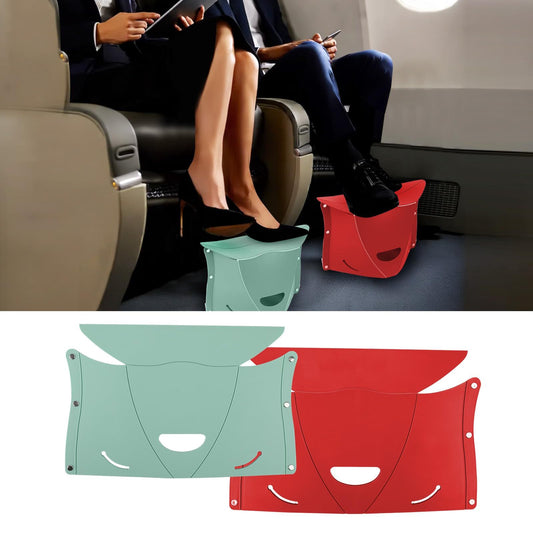Travel Foot Rest for Airplane & Office - Portable Under Desk Foot Stool, Relieves Back & Knee Pain, Comfort V1192-AZ-W-3117