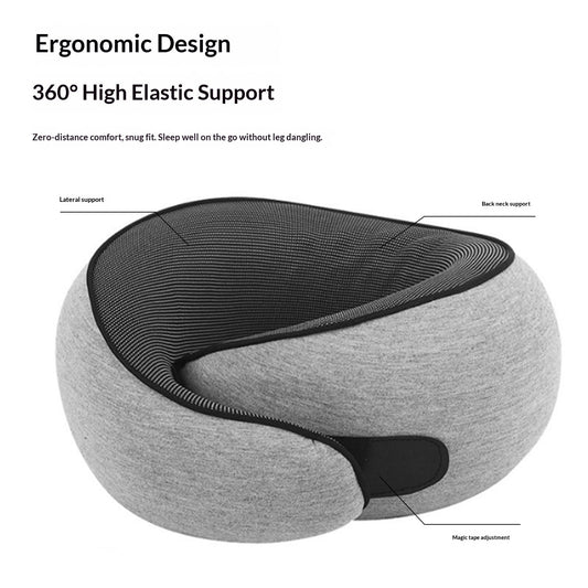 Travel Neck Pillow, Pure Memory Foam Neck Pillow for Airplanes, Comfortable Breathable Cover, 360 Degree V1192-AZ-W-3118