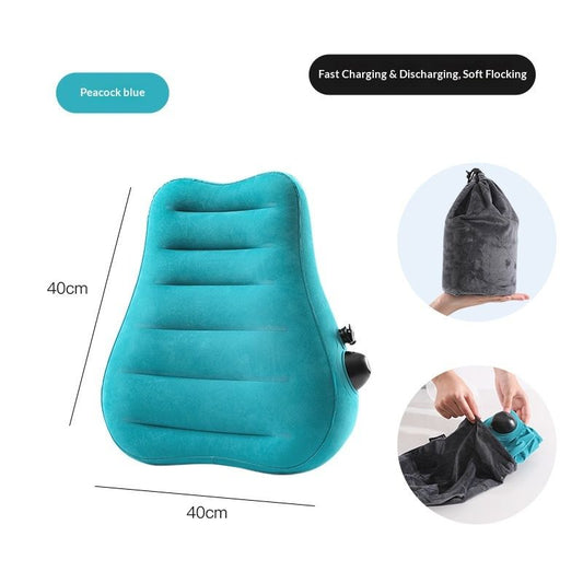 Inflatable Lumbar Support Pillow for Travel Seat and Office Chair, Back Support Pillow for Airplane Travel V1192-AZ-W-3121