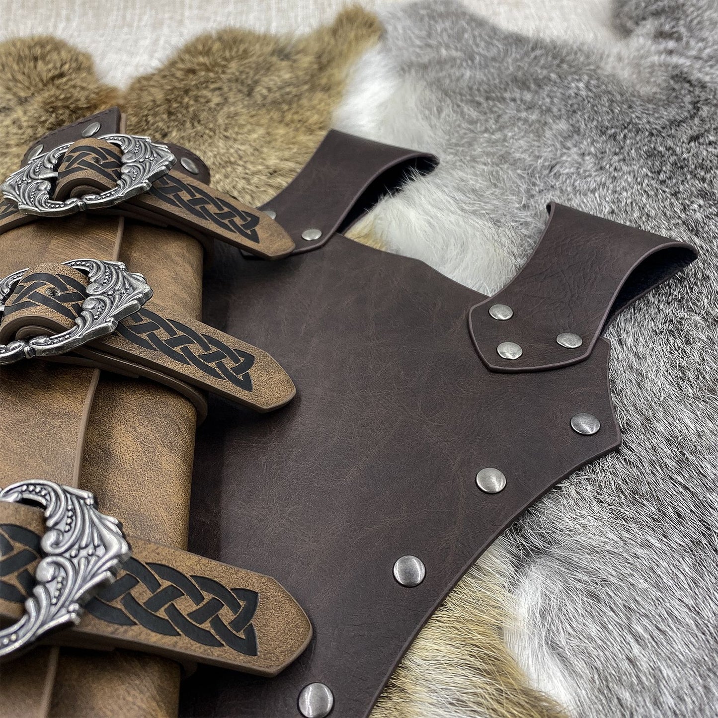Medieval Faux Leather Sword Frog, Vintage Middle Ages Sword Holster, Mercenary Knight Adjustable Dagger V1192-AZ-W-3122