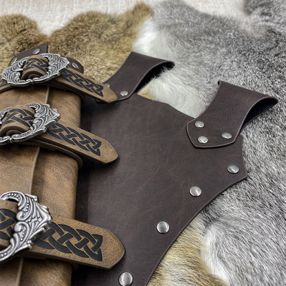 Medieval Faux Leather Sword Frog, Vintage Middle Ages Sword Holster, Mercenary Knight Adjustable Dagger V1192-AZ-W-3122