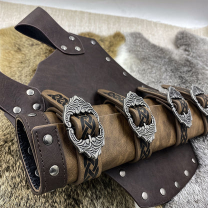 Medieval Faux Leather Sword Frog, Vintage Middle Ages Sword Holster, Mercenary Knight Adjustable Dagger V1192-AZ-W-3122
