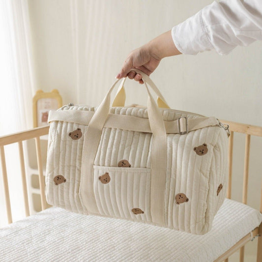 Baby Diaper Tote Bag Stroller Storage Bag Infant Carriages Diaper Organizer Pouches Handbag Embroidered Mommy V1192-AZ-W-3123