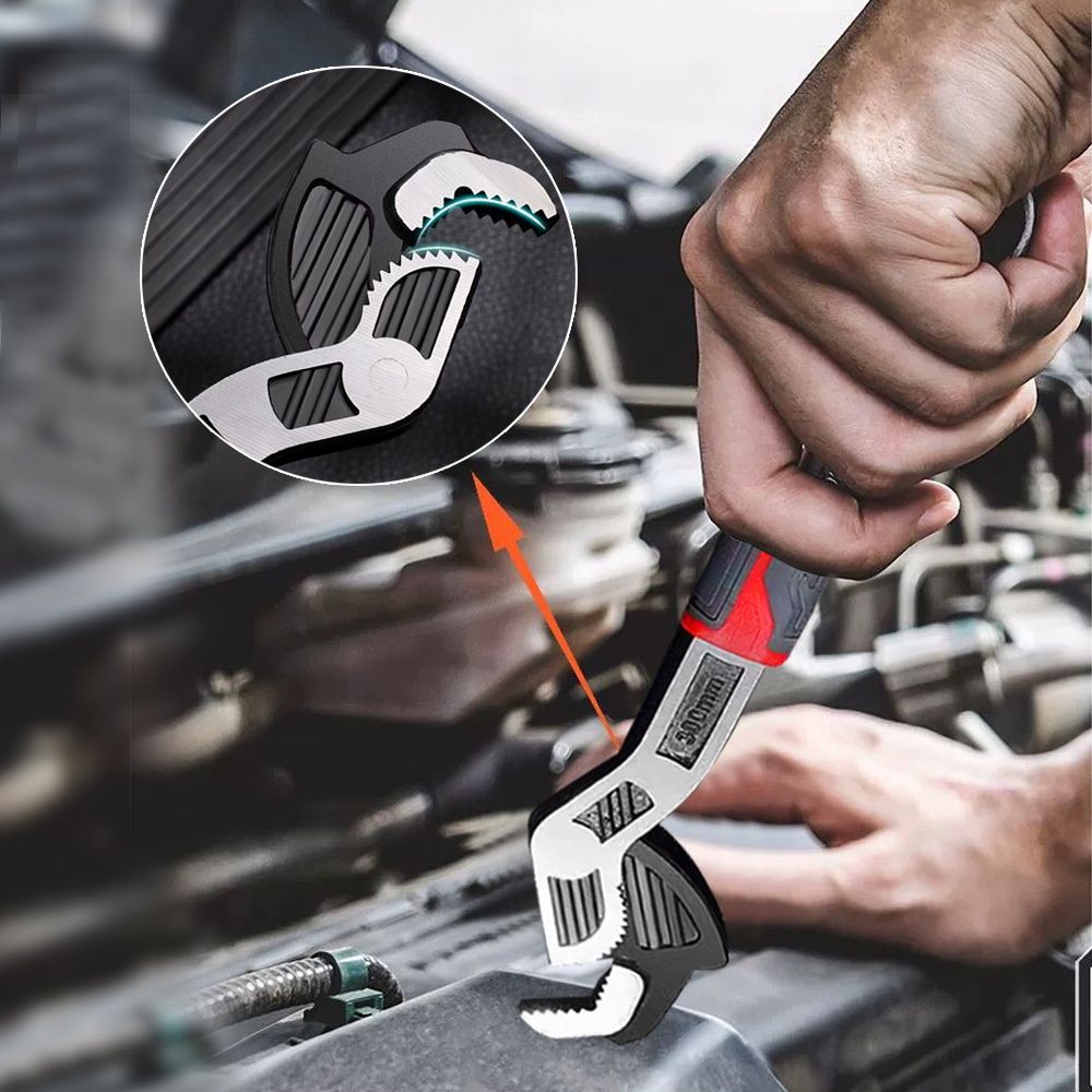 6 Inches Multifunctional Adjustable Wrench, Automatic Size Adjustment Self-locking Wrench, 7-15mm Spring V1192-AZ-W-3131