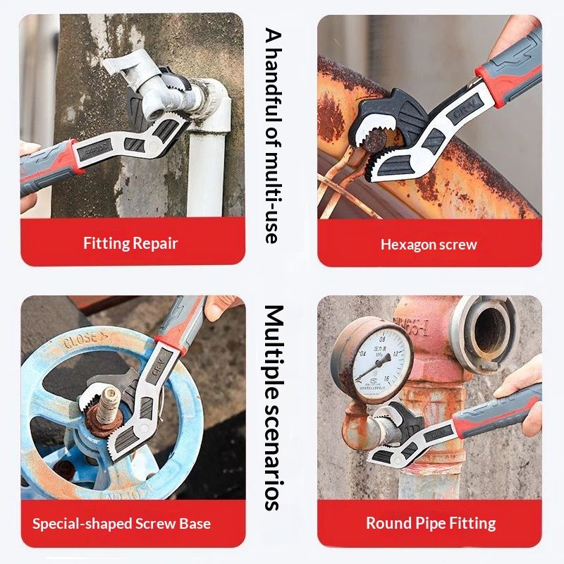 6 Inches Multifunctional Adjustable Wrench, Automatic Size Adjustment Self-locking Wrench, 7-15mm Spring V1192-AZ-W-3131
