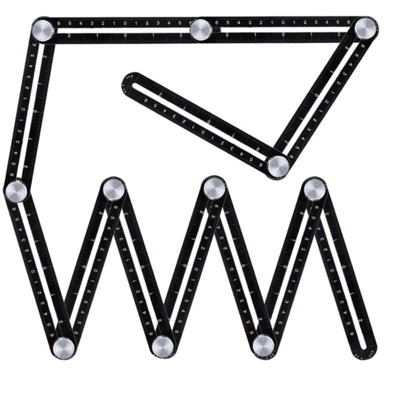 Multi Angle Measuring Ruler,12-Sided Angle Measurement,Tile Holes Measure Ruler Holes Positioning V1192-AZ-W-3134