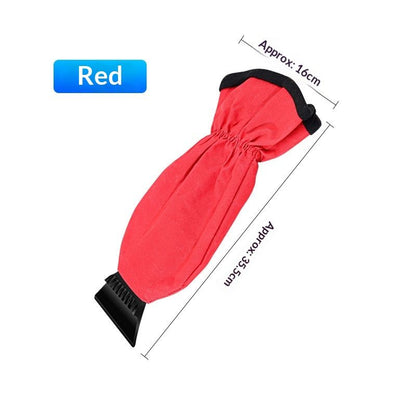 Waterproof Ice Scraper Mitten Snow Remover Glove with Lined of Thick Fleece for Car Windshield Shovel V1192-AZ-W-3140