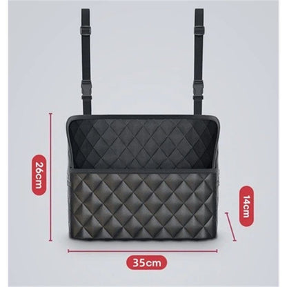 Car Purse Holder - Durable Leather Seat Back Organizer, Front Seat Storage Barrier, Pet & Kids Driver Storage V1192-AZ-W-3142