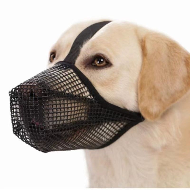 Dog Muzzle, Mesh Muzzles for Small Large Dogs, Soft Covered Mouth Guard with Adjustable Straps, Prevent V1192-AZ-W-3153