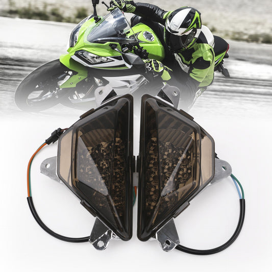 Motorcycle Front LED Turn Signal Light Lamp fits for NINJA250 NINJA300 2013-2018, NINJA 400 2018-2022, NINJA V1192-AZ-W-3157