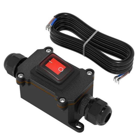 Inline Cord Switch 16A DC Waterproof Inline Switch IP66 Red Lighted with Wire Outdoor Inline Power Lamp V1192-AZ-W-3160