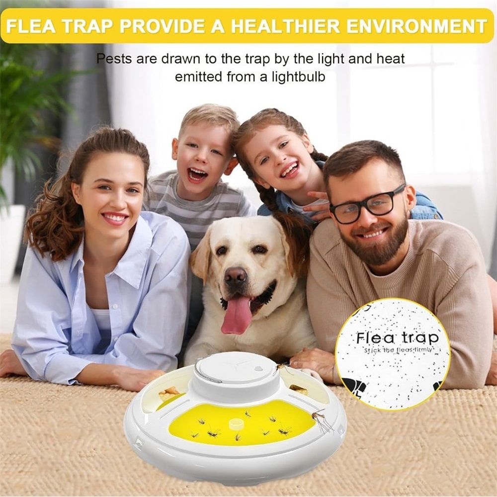Updated Flea Traps for Inside Your Home with 10 Sticky Pads and USB Cable, Flea Light Traps for Home, Hanging V1192-AZ-W-3161