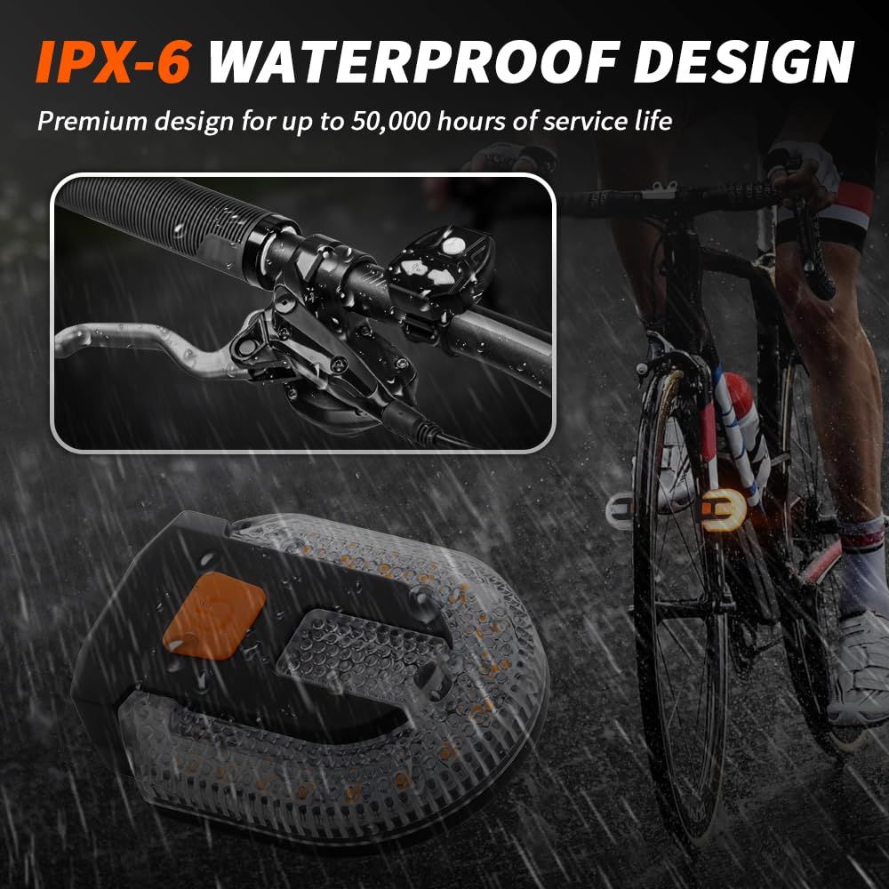 4Pcs Turn Signals for Bicycles with Alarm, USB Charging Remote Control Split/Integrated Bike Tail Light Rear V1192-AZ-W-3164