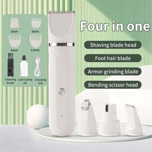 Dog Clippers Grooming Kit Hair Clipper-Low Noise Paw Trimmer- Rechargeable - Cordless Quiet Nail Grinder V1192-AZ-W-3166