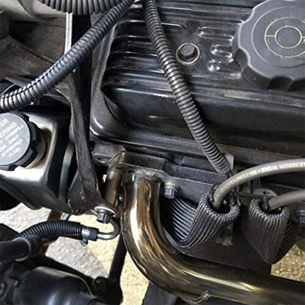 Spark Plug Wire Heat Shield Sleeve Protection 2500 High Temp Heat Tape Protect 8-Pack (Black) V1192-AZ-W-3168