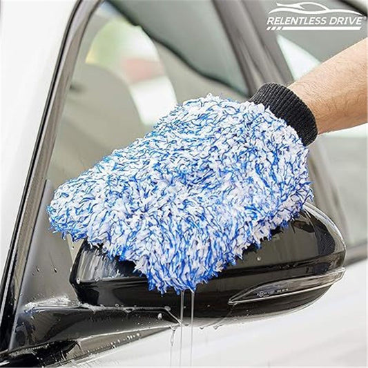 Blend Microfiber, Foam Padding, Scratch-Free, Lint-Free, Great for Rinseless Washing, Blue + Black (2-Pack) V1192-AZ-W-3185