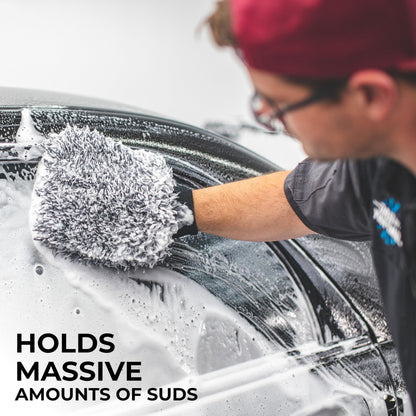 Blend Microfiber, Foam Padding, Scratch-Free, Lint-Free, Great for Rinseless Washing, Blue + Black (2-Pack) V1192-AZ-W-3185
