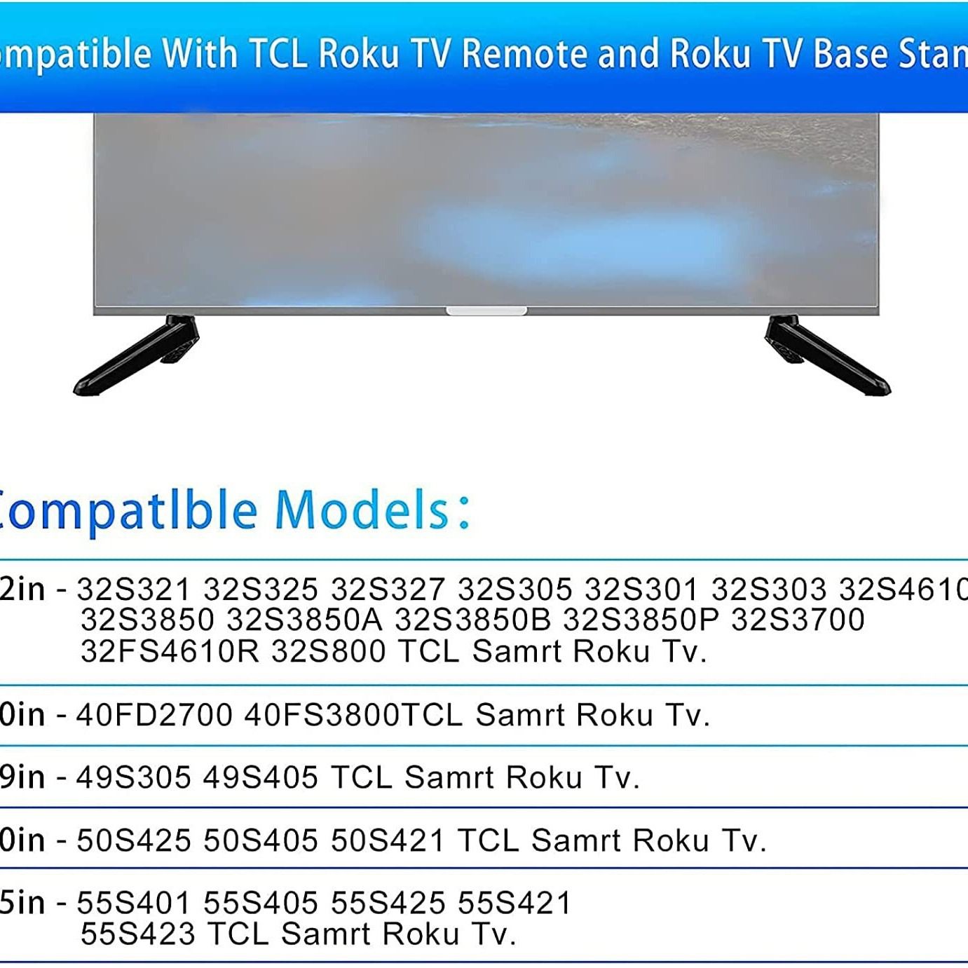TV Stand Legs for Smart Tv with Screws, Please Check TV Models Before Purchase TV Stand Legs Replacement, V1192-AZ-W-3186