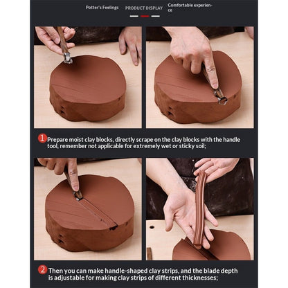 Pottery Handle Making Tool Sculpture Scraper Pottery Carving Tool Pottery Cup Handle Shape Tool for Tea Cup V1192-AZ-W-3189
