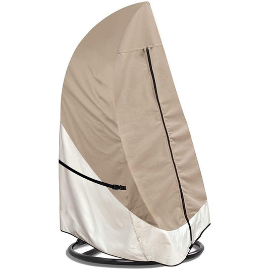 Patio Hanging Egg Chair Cover - 420D Waterproof Outdoor Single Seat Wicker Swing Egg Chair Stand Protector, V1192-AZ-W-3191