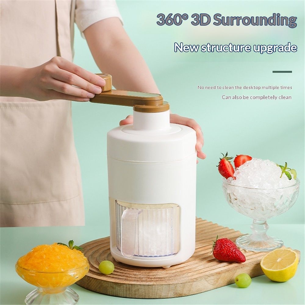 Shaved Ice Machine, Manual Ice Shaver Machine Snow Cone Machine with Ice Mold Box for Kitchen and Picnic, V1192-AZ-W-3194