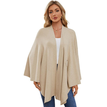 Women's Elegant Shawl Wraps Soft Open Front Poncho Sweater for Spring Fall Winter Sweater Soft Warm Travel V1192-AZ-W-3196