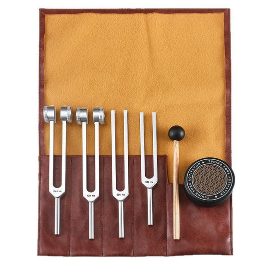 Tuning Forks for Healing Set Portable in Red Leather Pouch - Medical Grade Sound Healing Instruments for V1192-AZ-W-3222