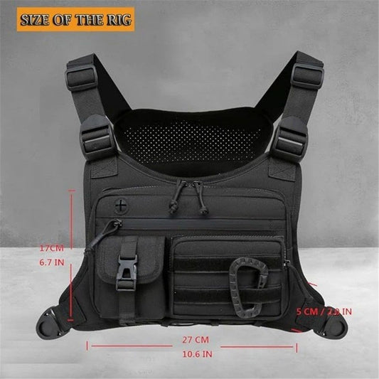 Outdoor Chest Bag For Men and Women, Vest For Running, Cycling, Chest Pack Rig For Sports and Workouts V1192-AZ-W-3224