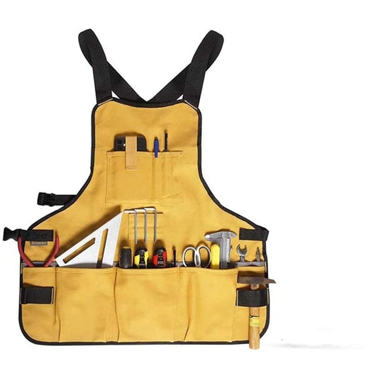 Work Tool Apron for Men and Women, Torso Length with 21 Tool Pockets, Durable Canvas Apron, DIY Enthusiasts, V1192-AZ-W-3225