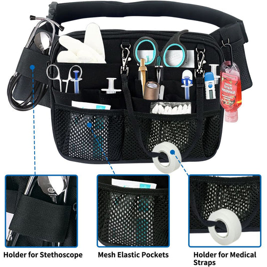 Nurse Belt Pack with Multi-Compartment Tool Strap Practical with Medical Equipment Pocket and Tape Holder for V1192-AZ-W-3237
