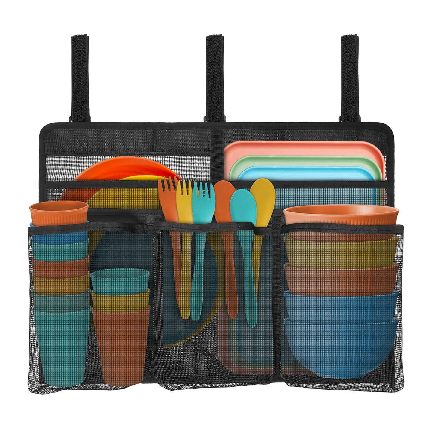 Camping Dish Drying Bag Collapsible Dish Drying Rack, Portable Mesh Dinnerware Drainer Organizer for RV V1192-AZ-W-3246