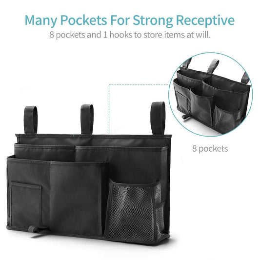 Hanging Organizer Bedside Storage Bag for Bunk and Hospital Beds,for College Dorm Rooms Bed, Hospital Bed, V1192-AZ-W-3248