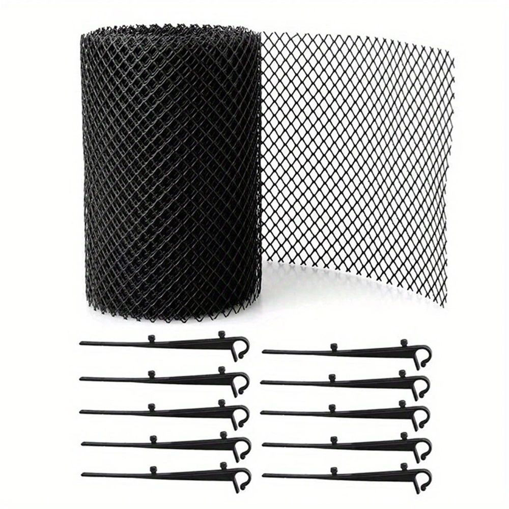 2-Pack Plastic Gutter Guard Mesh Roll 6" x 20Ft Rain Gutter Leaf Guard-Stop Clogged Gutters-with in total 20 V1192-AZ-W-3254