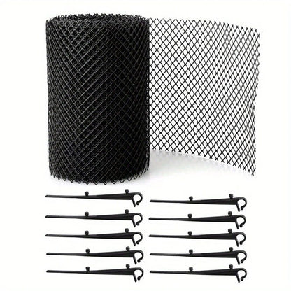 2-Pack Plastic Gutter Guard Mesh Roll 6" x 20Ft Rain Gutter Leaf Guard-Stop Clogged Gutters-with in total 20 V1192-AZ-W-3254