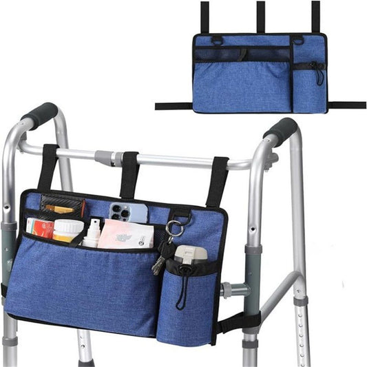 Bag Basket with Cup Holder Suit for Adult Folding Walkers Rollator Organizer Carry Storage Pouch V1192-AZ-W-3258