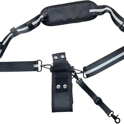 Radio Strap Holster With an Adjustable, Widened Shoulder Strap Featuring 3M Reflective Strips, a Mic Clip, V1192-AZ-W-3259