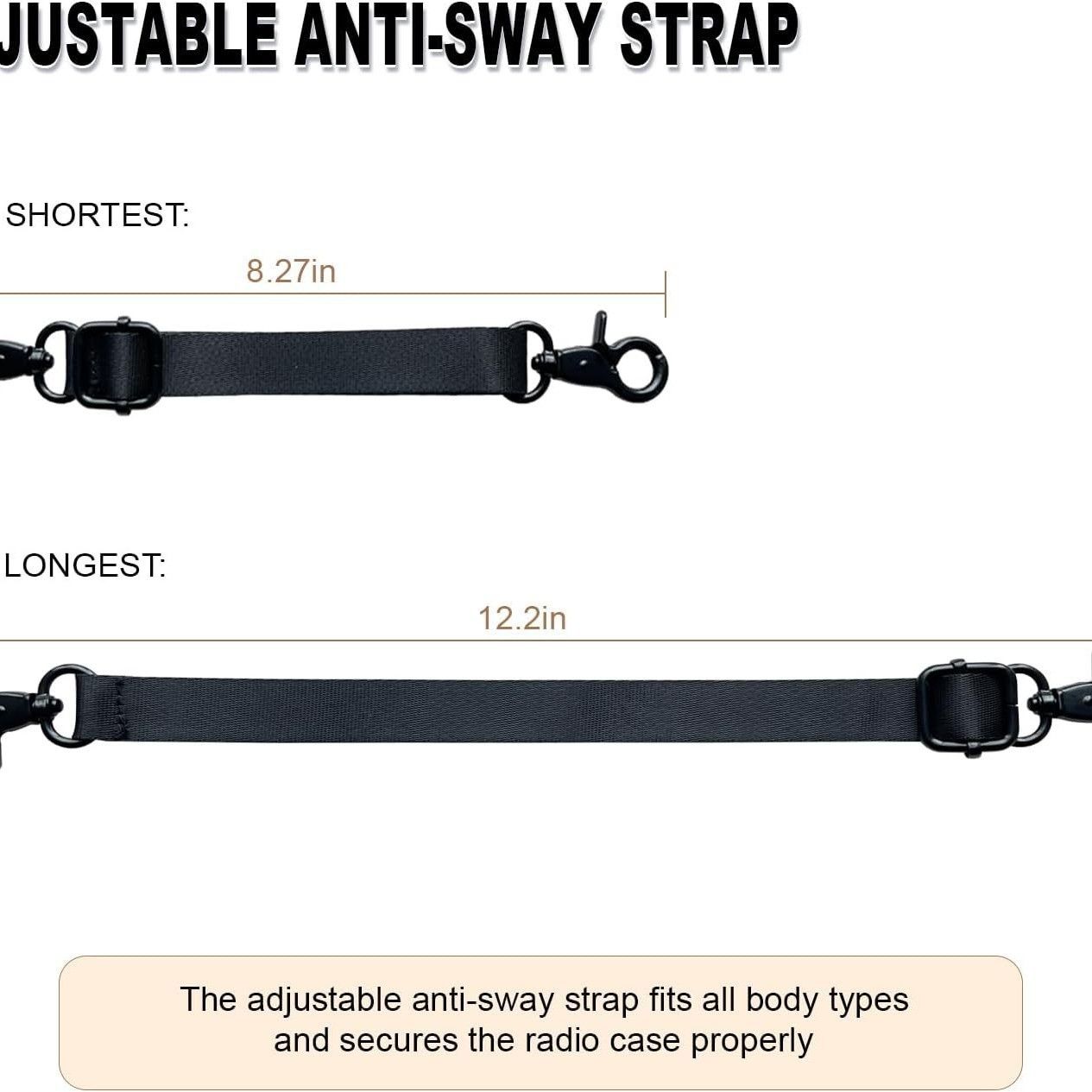 Radio Strap Holster With an Adjustable, Widened Shoulder Strap Featuring 3M Reflective Strips, a Mic Clip, V1192-AZ-W-3259