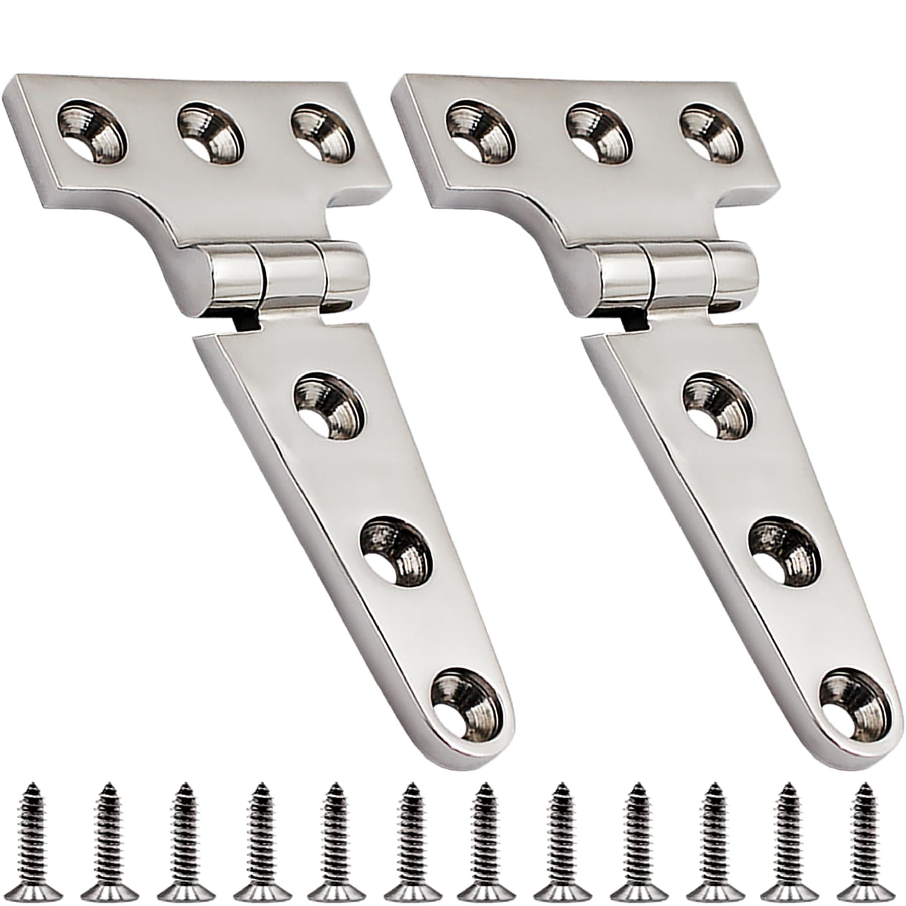 2 pack Stainless Steel T Hinges Marine Grade Heavy Duty Boat Hatch Hinge Casting Cabinet Hardware Door Hinge V1192-AZ-W-3270