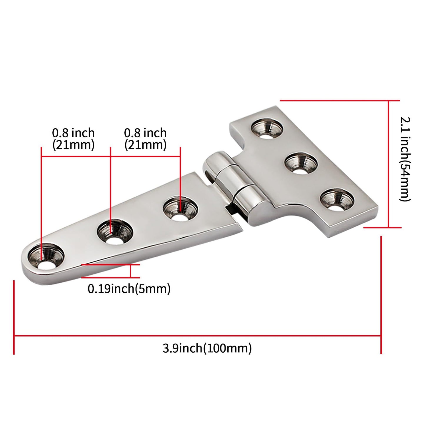 2 pack Stainless Steel T Hinges Marine Grade Heavy Duty Boat Hatch Hinge Casting Cabinet Hardware Door Hinge V1192-AZ-W-3270