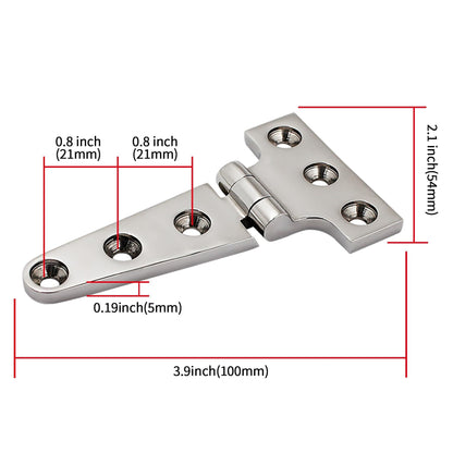 2 pack Stainless Steel T Hinges Marine Grade Heavy Duty Boat Hatch Hinge Casting Cabinet Hardware Door Hinge V1192-AZ-W-3270