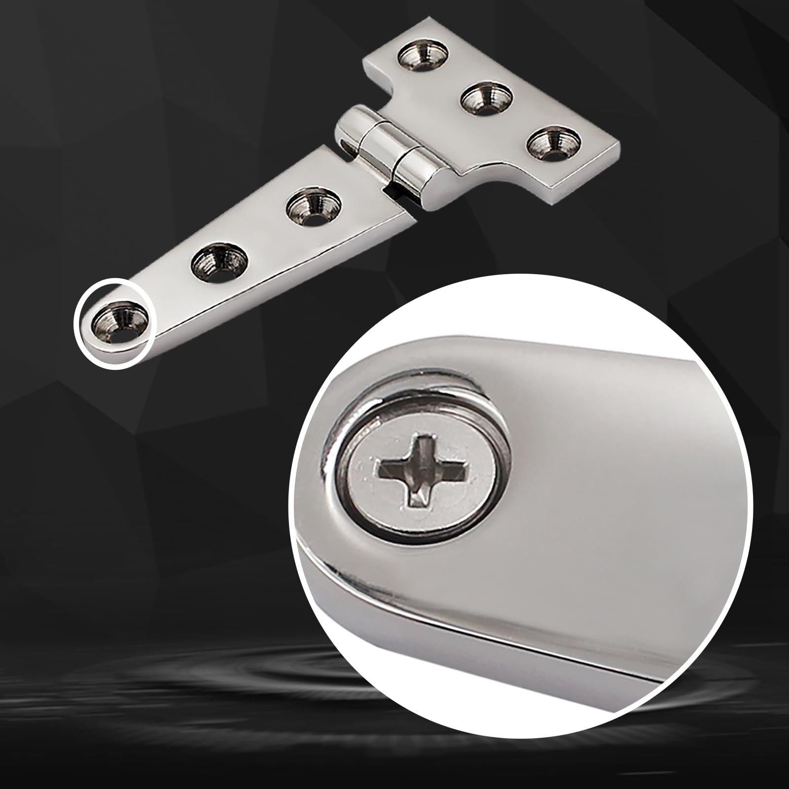 2 pack Stainless Steel T Hinges Marine Grade Heavy Duty Boat Hatch Hinge Casting Cabinet Hardware Door Hinge V1192-AZ-W-3270