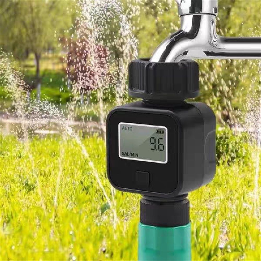 Digital Water Flows Meter for Outdoor Garden Hose Watering Irrigation Measuring Consumption Water V1192-AZ-W-3276